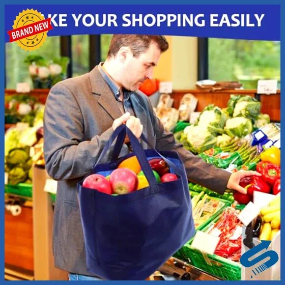 Reusable Tote Bags Bulk Extra Large Non Woven Grocery Shopping Storage